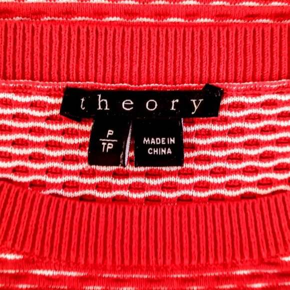 Theory Red Tamrist CS Prosecco Cropped Sweater NWOT - Picture 4 of 6